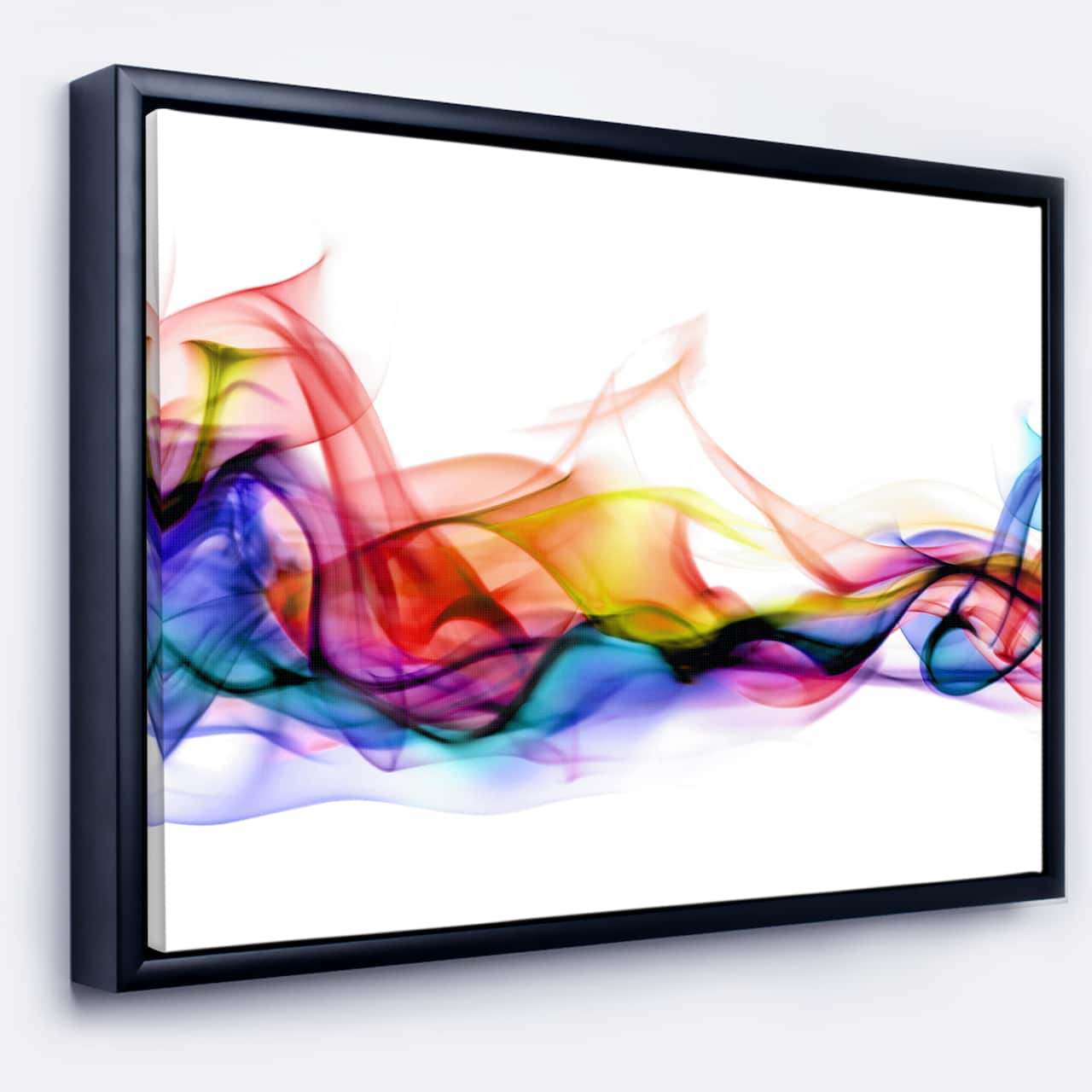 Designart - Abstract Smoke - Contemporary Framed Canvas Artwork